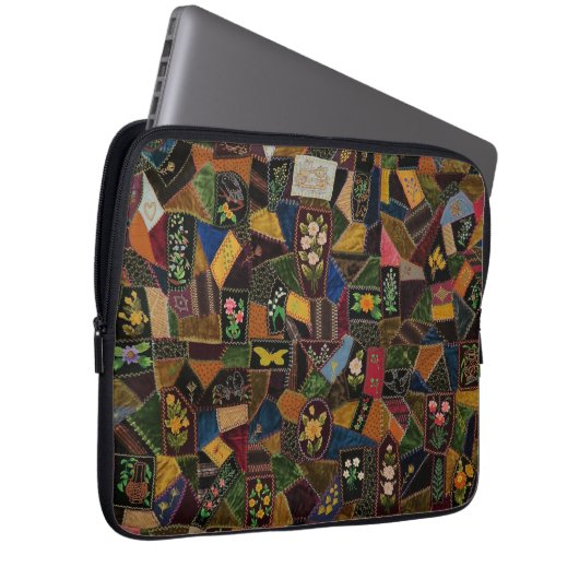 Vintag Crazy Quilt Laptopschutzhülle (Vorne Rechts)