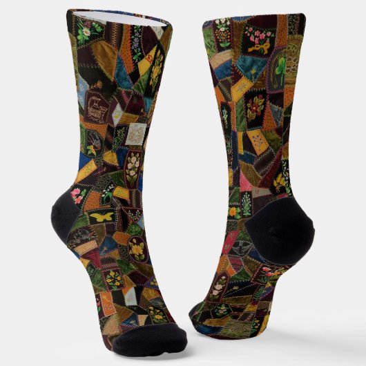 Vintag Crazy Quilt Socken (Gewinkelt)