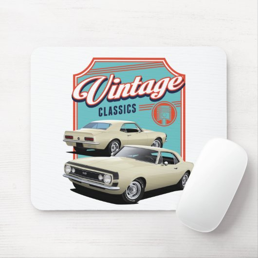 Vintag Cream Camaro Mousepad (Mit Mouse)