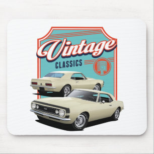 Vintag Cream Camaro Mousepad