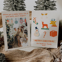 Vintag Cream Red Illustriert Weihnachten Retro Spa