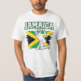 Vintag Cricket Jamaica Flag T - Shirt Jamaika