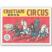 Vintag Cristiani Brothers Circus Poster Aufkleber (Vorderseite)