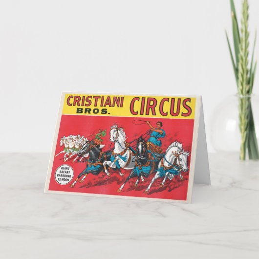 Vintag Cristiani Brothers Circus Poster Karte (Vorderseite)