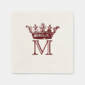 Vintag Crown Monogram Serviette (Vorderseite)