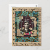 Vintag Crowned Gentleman "True Love" Postkarte (Vorne/Hinten)