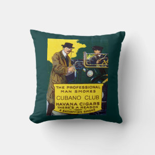 Vintag Cubano Club Cigars Kissen