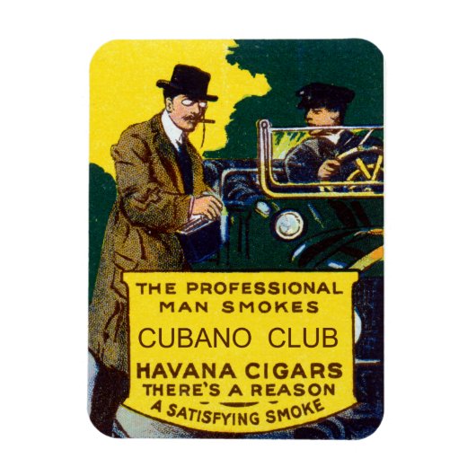Vintag Cubano Club Cigars Magnet (Vertikal)