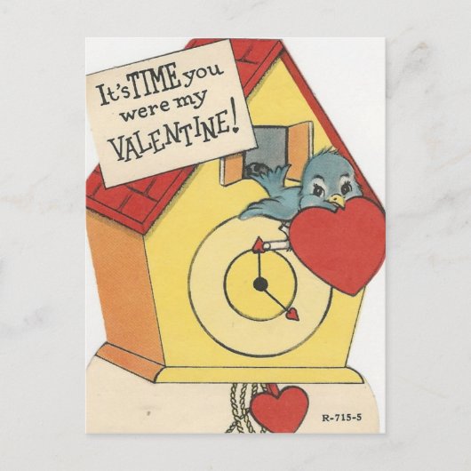 Vintag Cuckoo Valentine Feiertagspostkarte (Vorderseite)