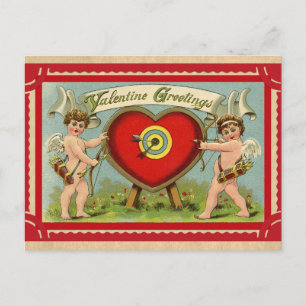 Vintag Cupid Cherub Valentinstag Grüße Postkarte