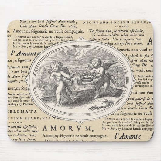 Vintag Cupid in der Liebe Romantische Hochzeitsges Mousepad (Vorne)