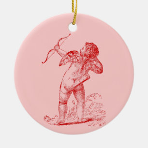 Vintag Cupid Keramik Ornament
