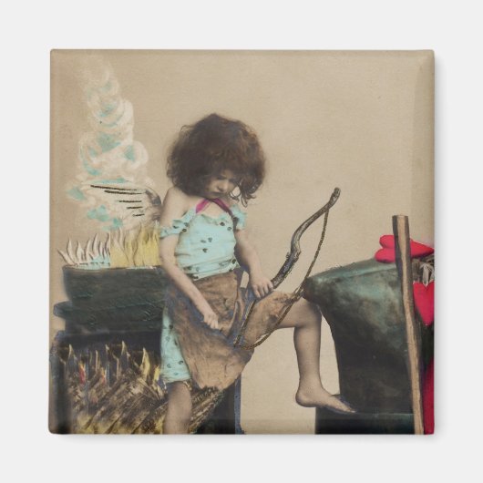 Vintag Cupid Little Blue Valentine Magnet (Vorne)