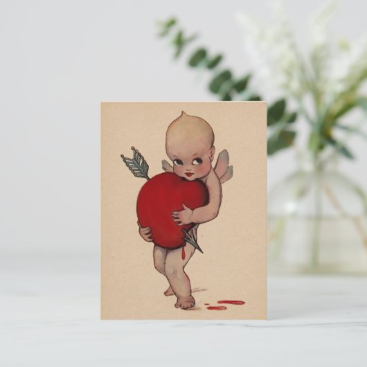 Vintag Cupid Postkarte (Stehend Vorderseite)