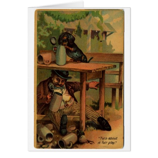 Vintag - Dackel-trinkende Freunde, (Vorne)