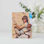 Vintag, Dades, Mutter und Kinder am Arbeitsplatz Postkarte (Stehend Vorderseite)