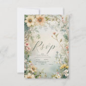 Vintag Daisy Art Nouveau Mucha Wedding RSVP Karte (Vorderseite)