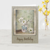 Vintag Daisy Birthday Bouquet Karte (Gelbe Blume)