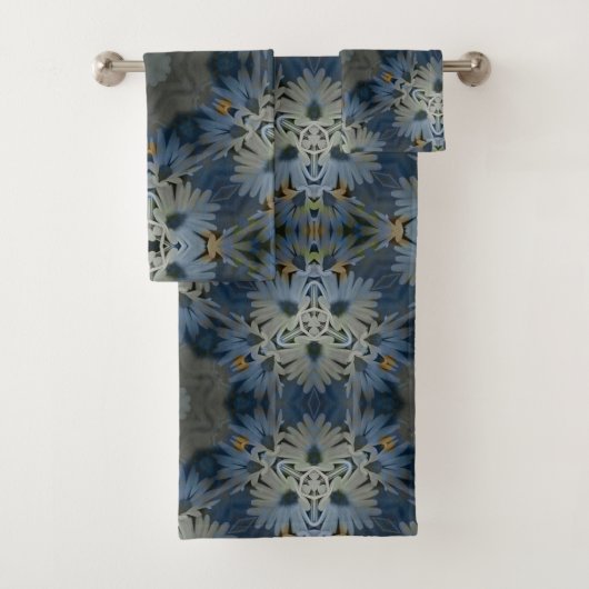 Vintag Daisy Blue Floral Badhandtuch Set (Insitu)