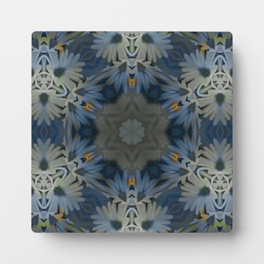 Vintag Daisy Blue Floral Fotoplatte (Vorderseite)