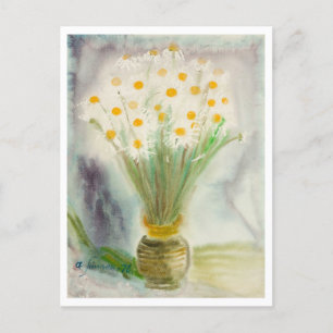 Vintag Daisy Bouquet Watercolor Postkarte