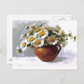 Vintag Daisy Vase Postkarte (Vorne/Hinten)