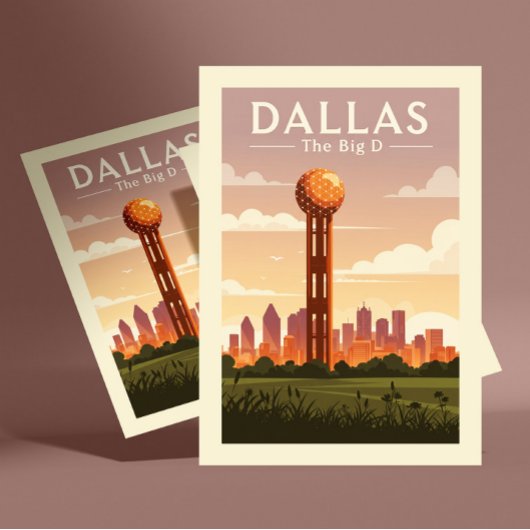 Vintag Dallas Postkarte