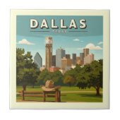 Vintag Dallas Texas Fliese (Vorderseite)