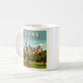 Vintag Dallas Texas Kaffeetasse (Vorderseite Links)
