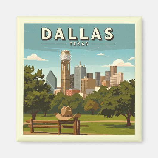 Vintag Dallas Texas Magnet (Vorne)
