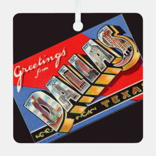 Vintag Dallas Texas Ornament Aus Metall