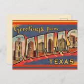 Vintag Dallas Texas Postcard Postkarte (Vorne/Hinten)