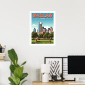 Vintag Dallas Texas Poster (Heimbüro)