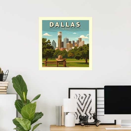 Vintag Dallas Texas Poster (Heimbüro)