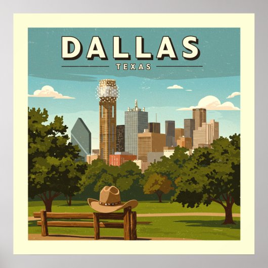 Vintag Dallas Texas Poster (Vorne)