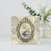 Vintag Damask Brautparty Tee Party Einladung (Stehend Vorderseite)