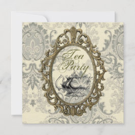 Vintag Damask Brautparty Tee Party Einladung