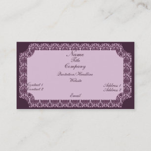 Vintag Damask Business Card, Lavendel Visitenkarte