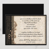 Vintag Damask Elegant Goth Wedding Einladung (Vorne/Hinten)
