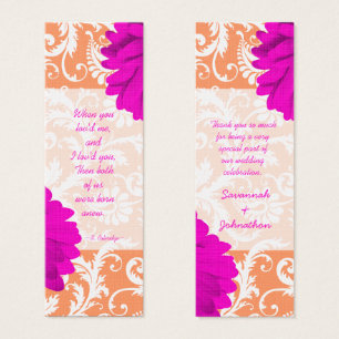 Vintag Damask Gerber Daisy Wedding Tags