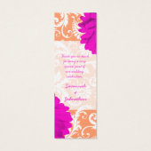 Vintag Damask Gerber Daisy Wedding Tags (Rückseite)