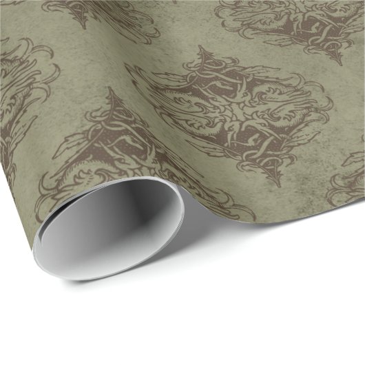 Vintag Damask Geschenkpapier (Rolleneckpunkt)