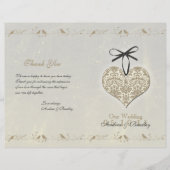 Vintag Damask Heart Wedding Program (Vorderseite)