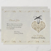 Vintag Damask Heart Wedding Program (Vorne/Hinten)