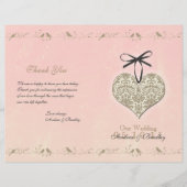 Vintag Damask Heart Wedding Program (Vorderseite)
