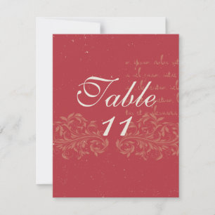 Vintag Damask Hochzeit-Tischnummern Einladung
