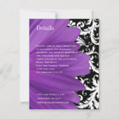 Vintag Damask Lavender Gerber Daisy Wedding Einladung (Vorderseite)