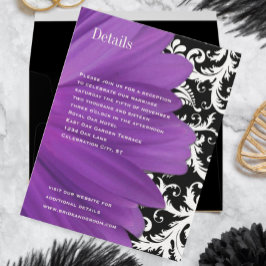 Vintag Damask Lavender Gerber Daisy Wedding Einladung