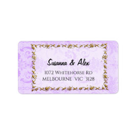 Vintag Damask Lila Hochzeit Adressaufkleber