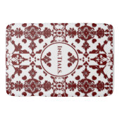 Vintag Damask Monogramm Badematte (Vorderseite)
